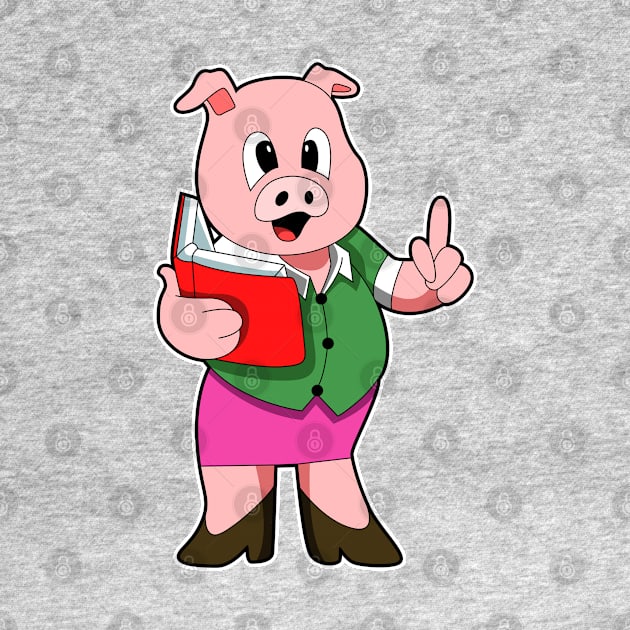 Pig as Teacher with High heels & Skirt by Markus Schnabel